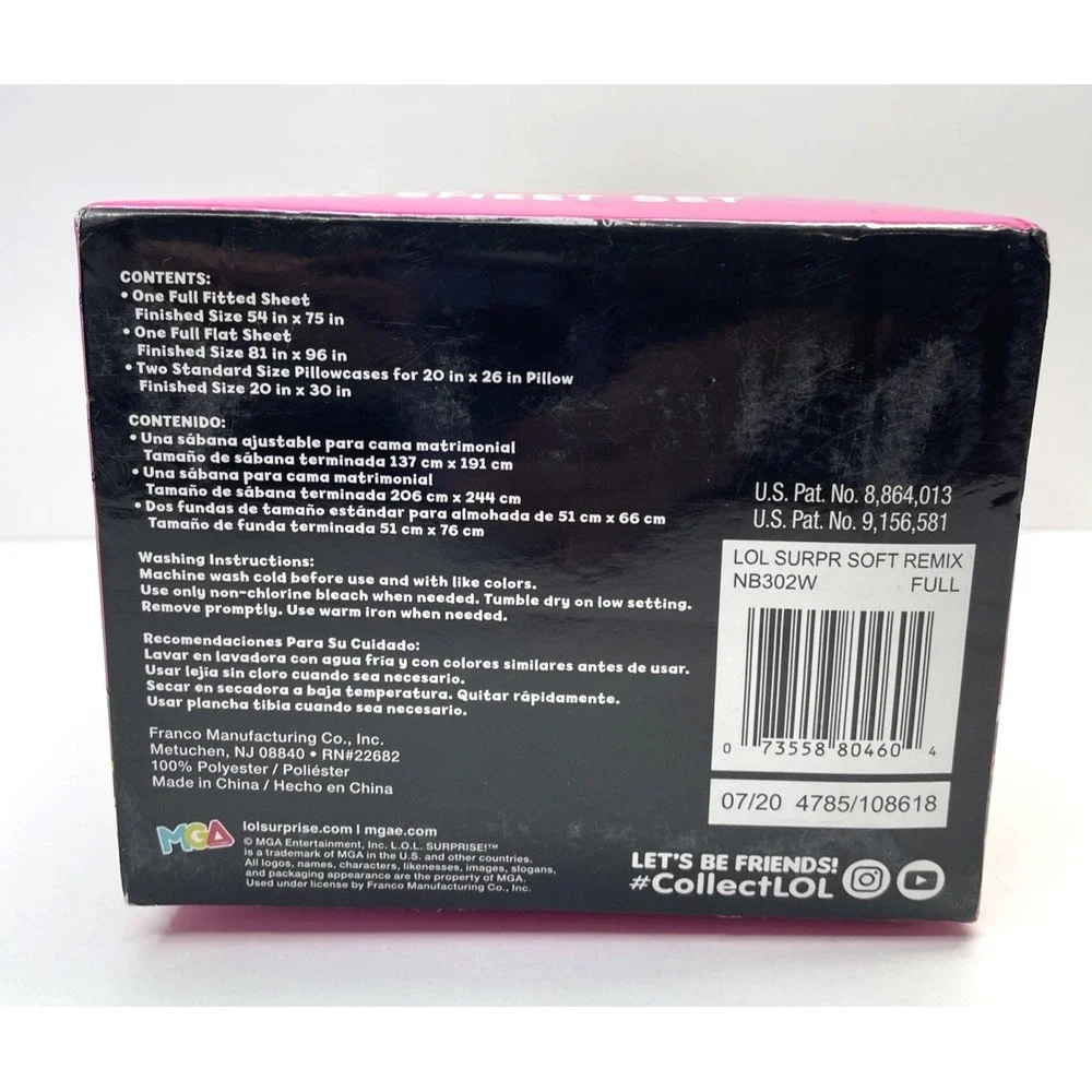 LOL Surprise! FULL Microfiber Sheet Set Soft Remix Super Soft 4 Piece Set‎ NEW